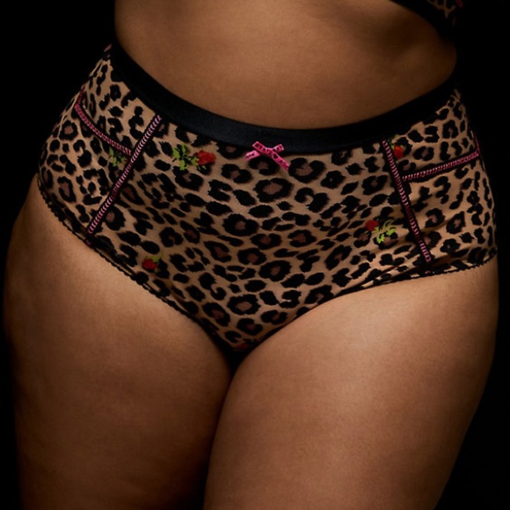 BETSEY JOHNSON LEOPARD FLORAL HIGH WAIST PANTY